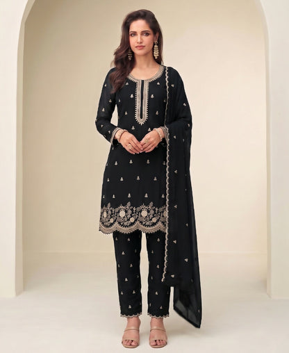 KC Bollywood Style Black Georgette Suit For Women