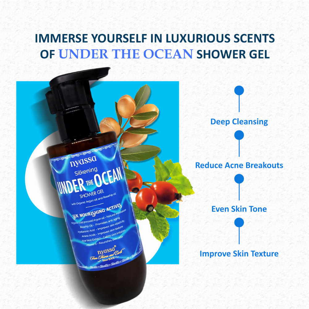 Nyassa Silkening Under The Ocean Shower Gel With Organic Argan Oil And Rosehip Oil