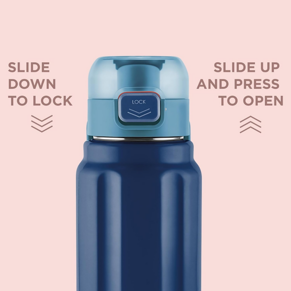 Milton Taurus 900 Steel Thermoware Inner Stainless Steel PU Insulated & Leak Proof Water - Dark Blue