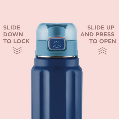 Milton Taurus 900 Steel Thermoware Inner Stainless Steel PU Insulated & Leak Proof Water - Dark Blue