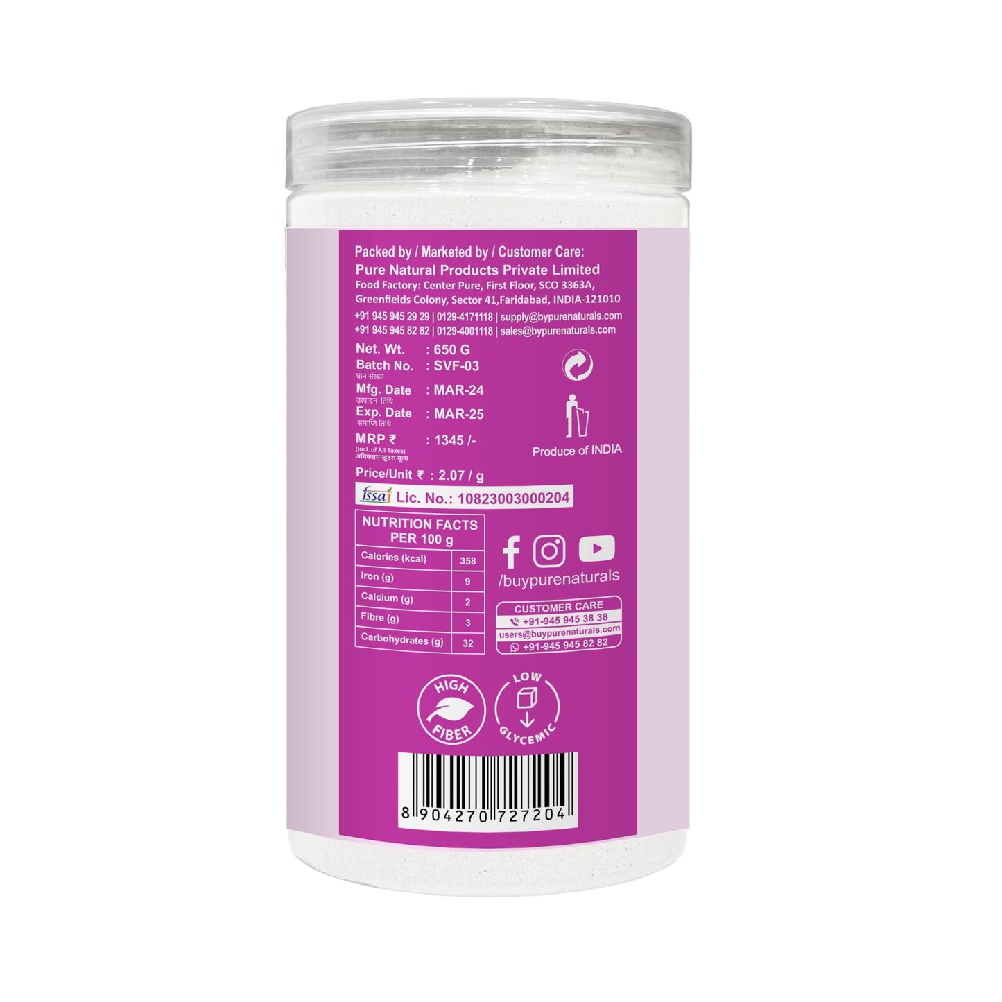 byPureNaturals Sabudana Vrat Atta (Sago Tapioca Flour)