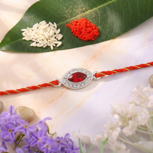 Premium Rhodium Plated Divine Evil Eye Rakhi