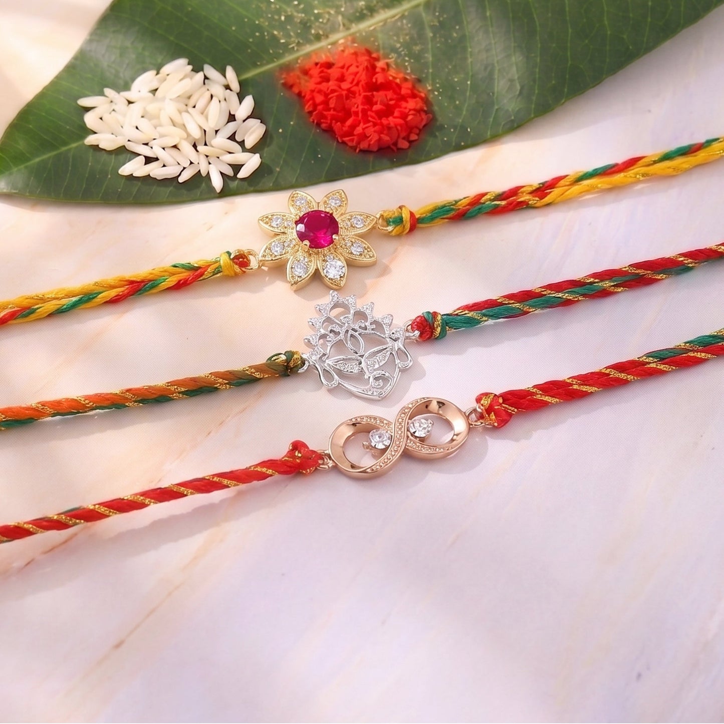 Premium Gold & Rhodium Plated Idol Combo Rakhi
