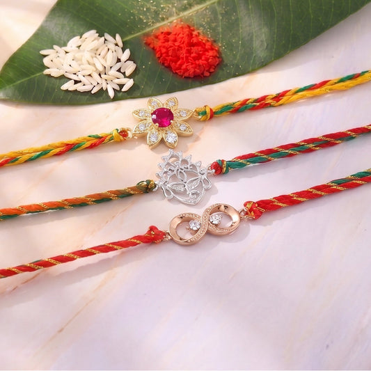 Premium Gold & Rhodium Plated Idol Combo Rakhi