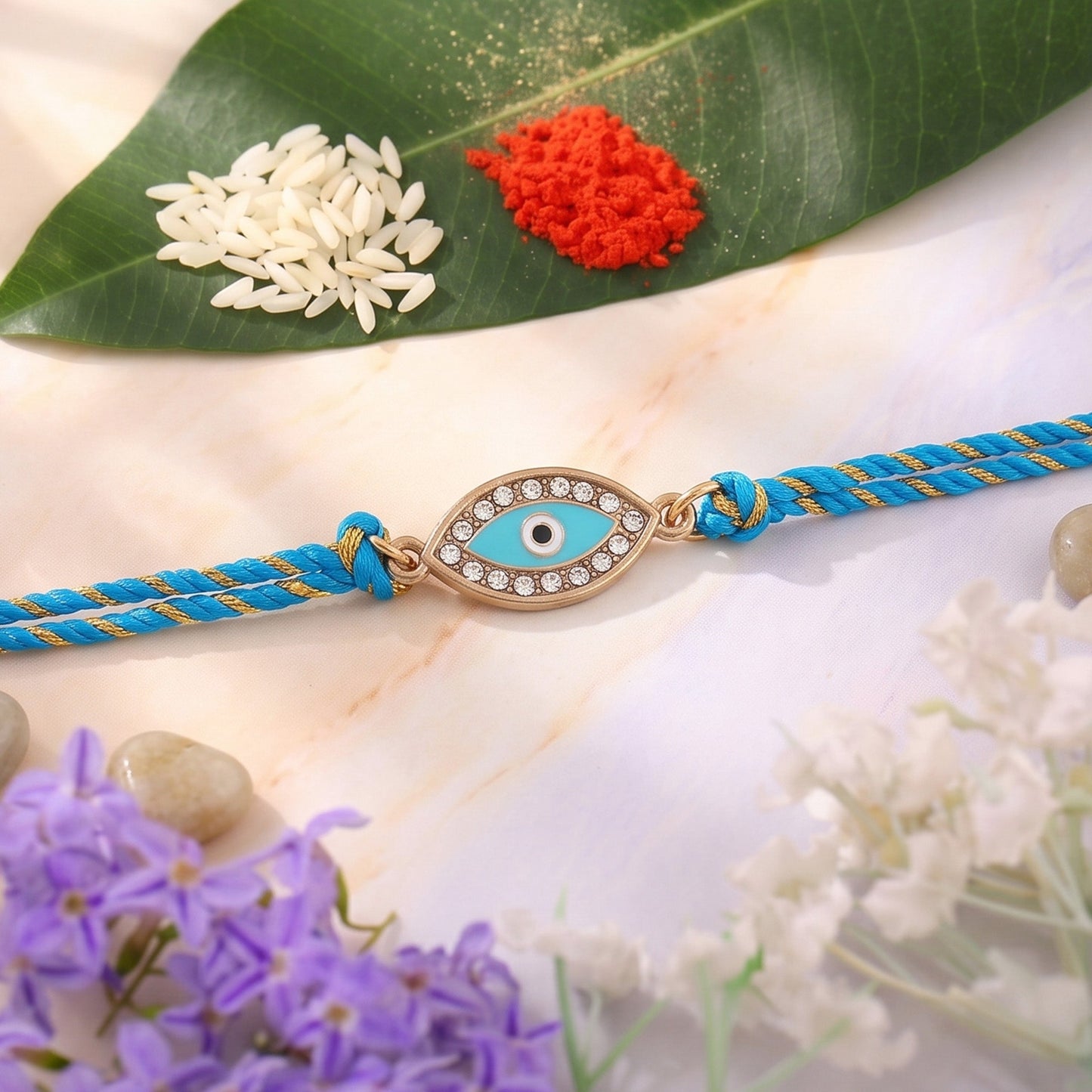 Gold Plated Spiritual Evil Eye Rakhi