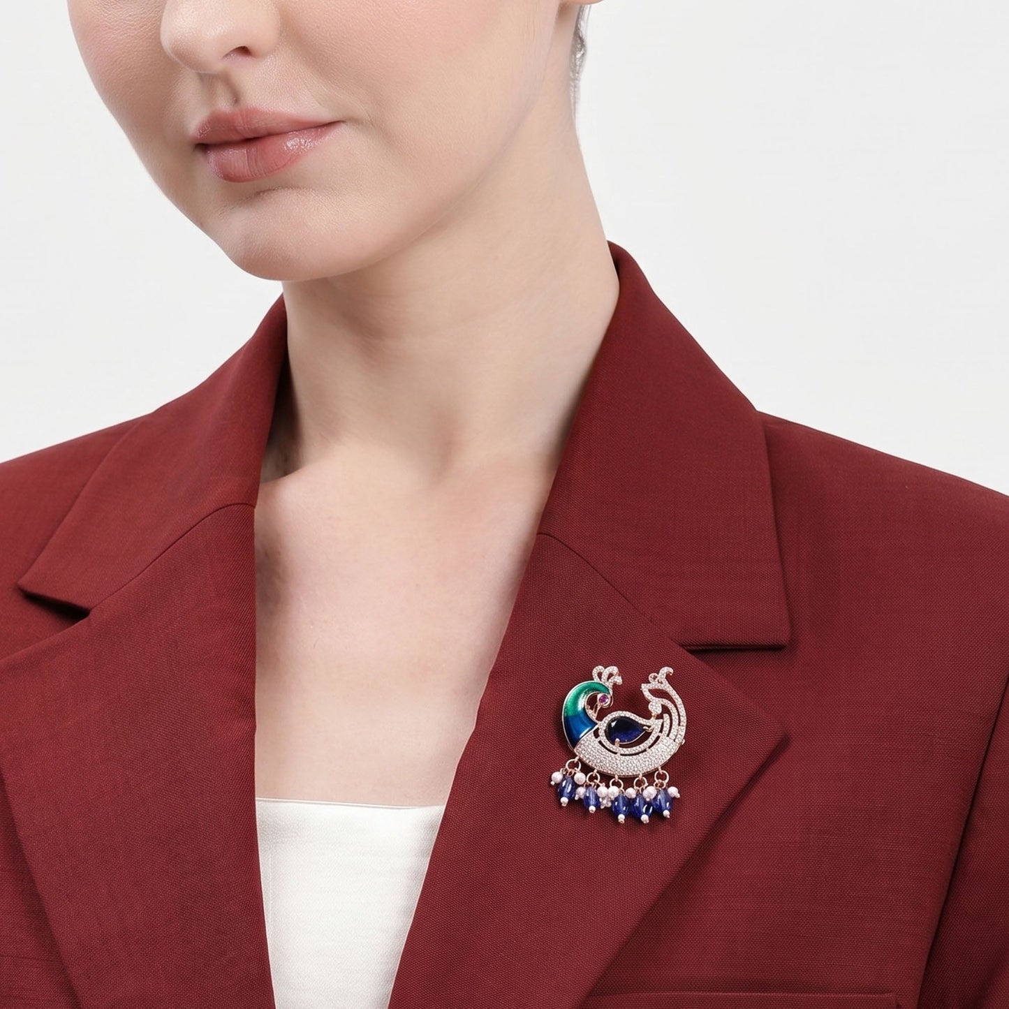 Rajvika – Morbagh Blue CZ Brooch