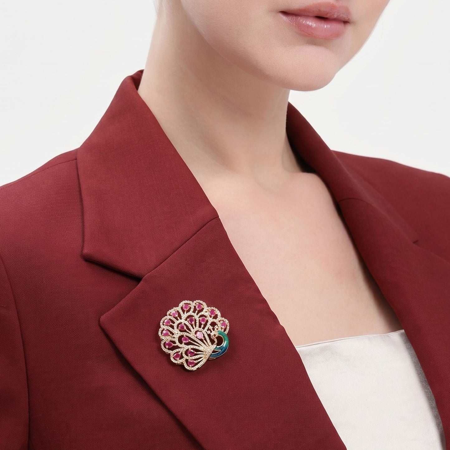 Shringar – Morbagh Ruby Feather Brooch
