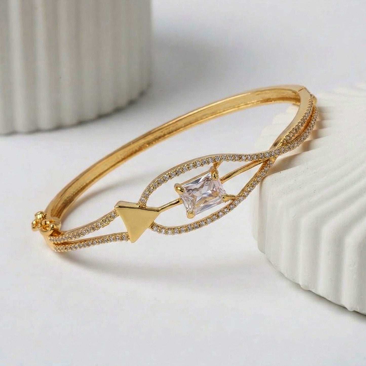 Twisted Leaf CZ Bracelet