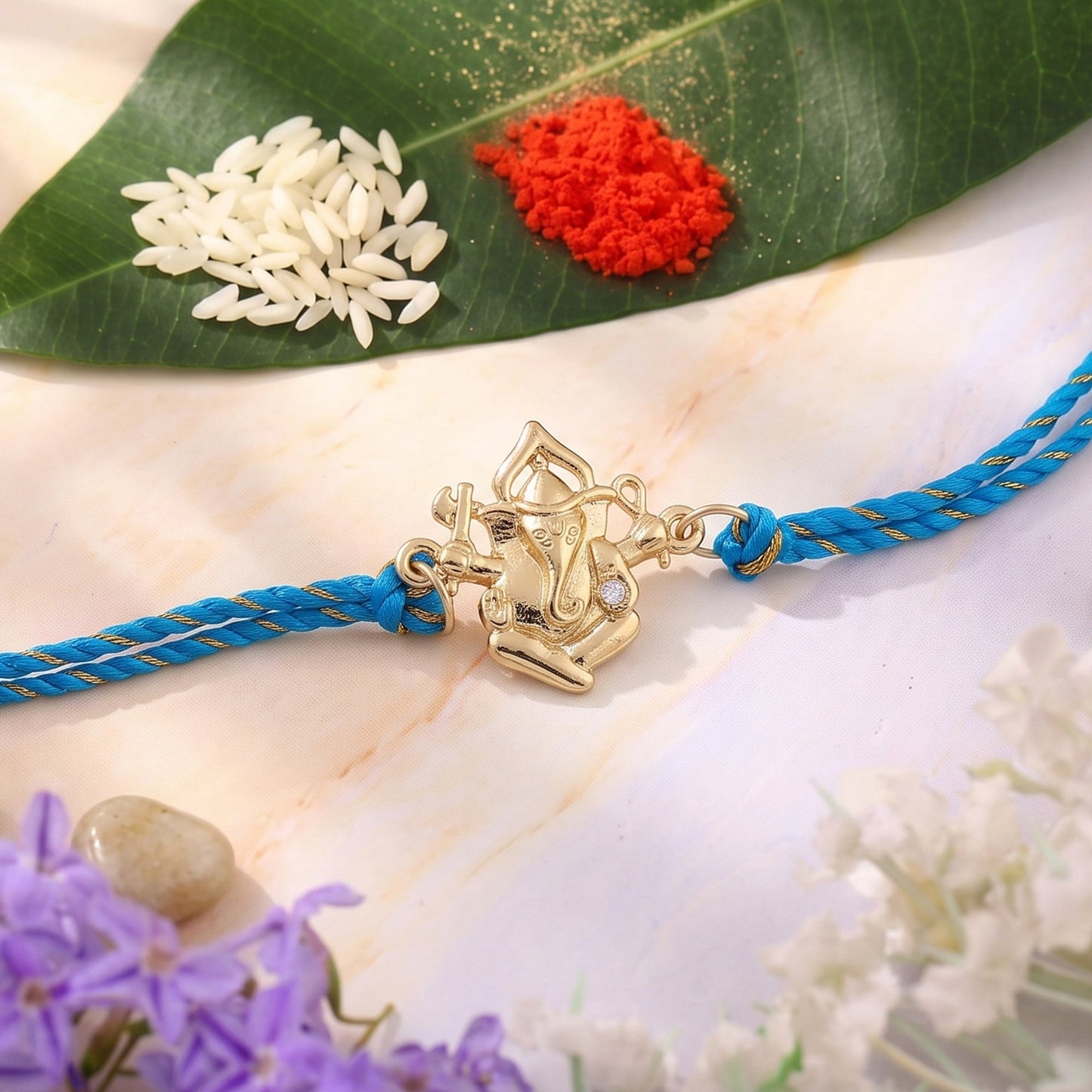 Gold Plated Sacred Ganapati Rakhi