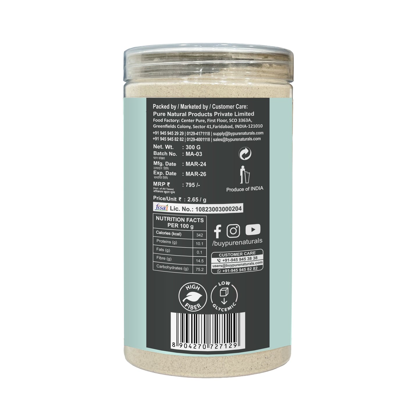 byPureNaturals Makhana Atta (Fox Nuts Flour)