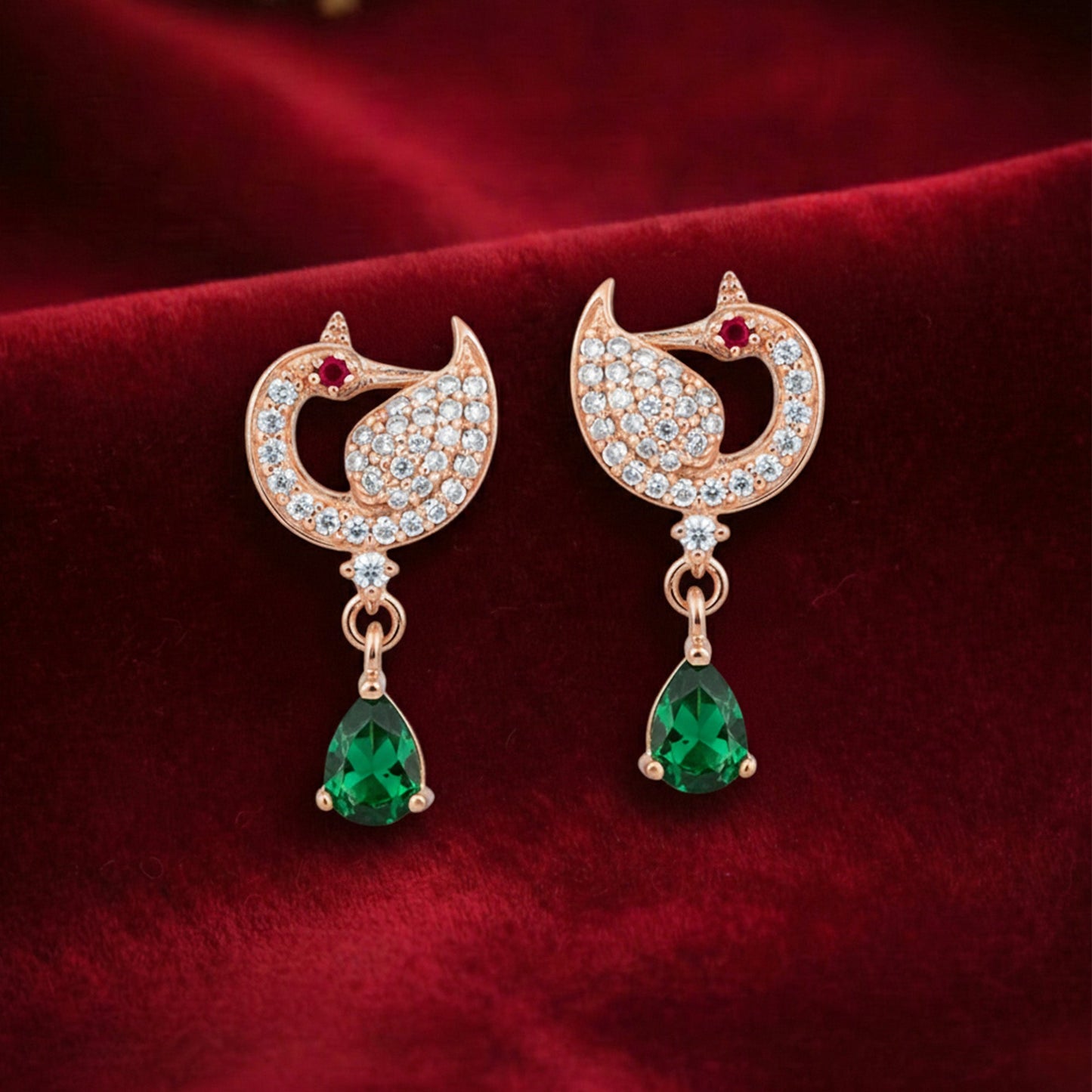 Mayurika – Morbagh Green Teardrop Earrings