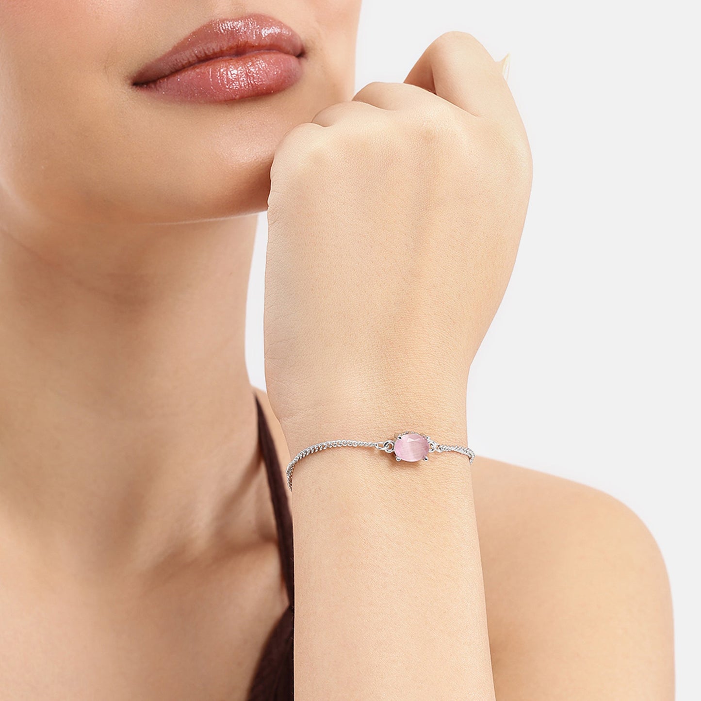 Mint Pink Solitaire Bracelet