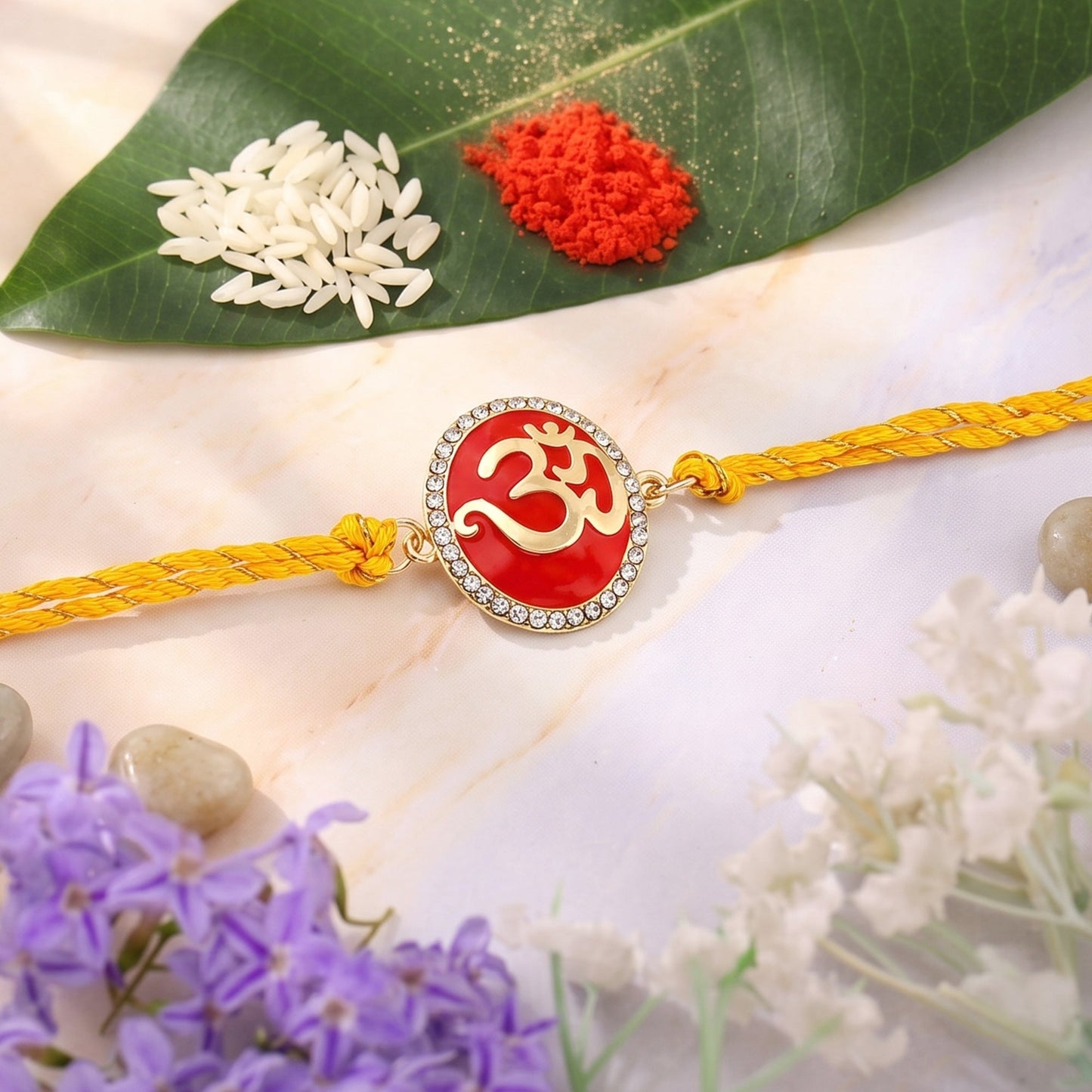 Gold Plated Eternal Om Rakhi