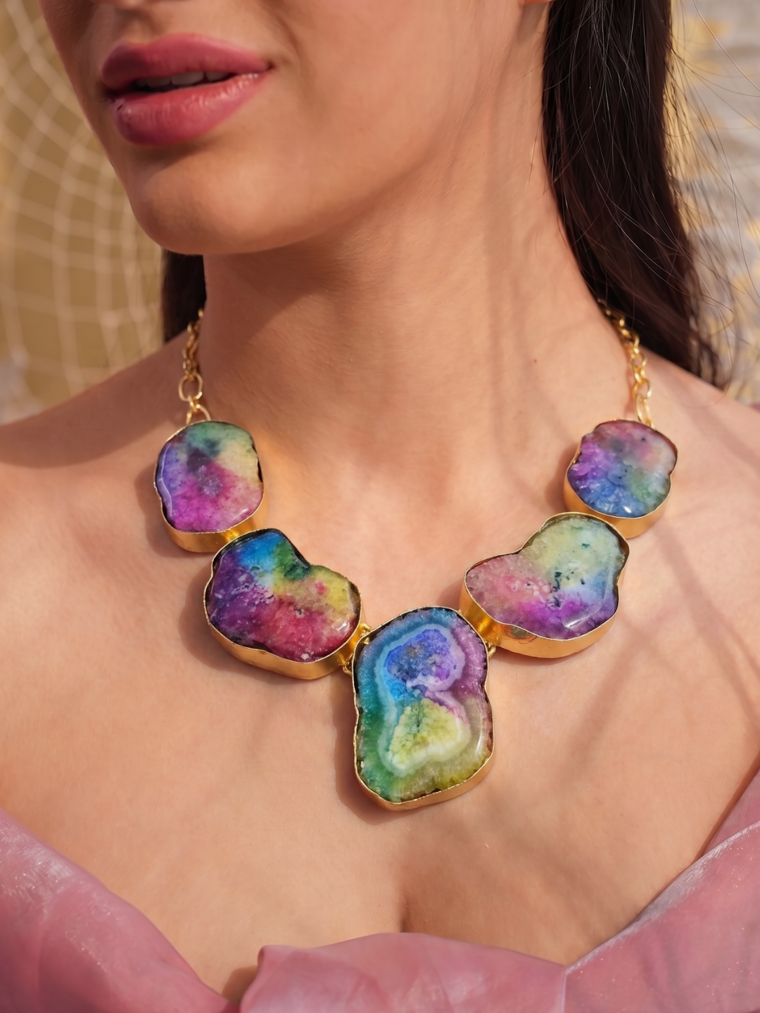 Prismatic Solar Slices Necklace