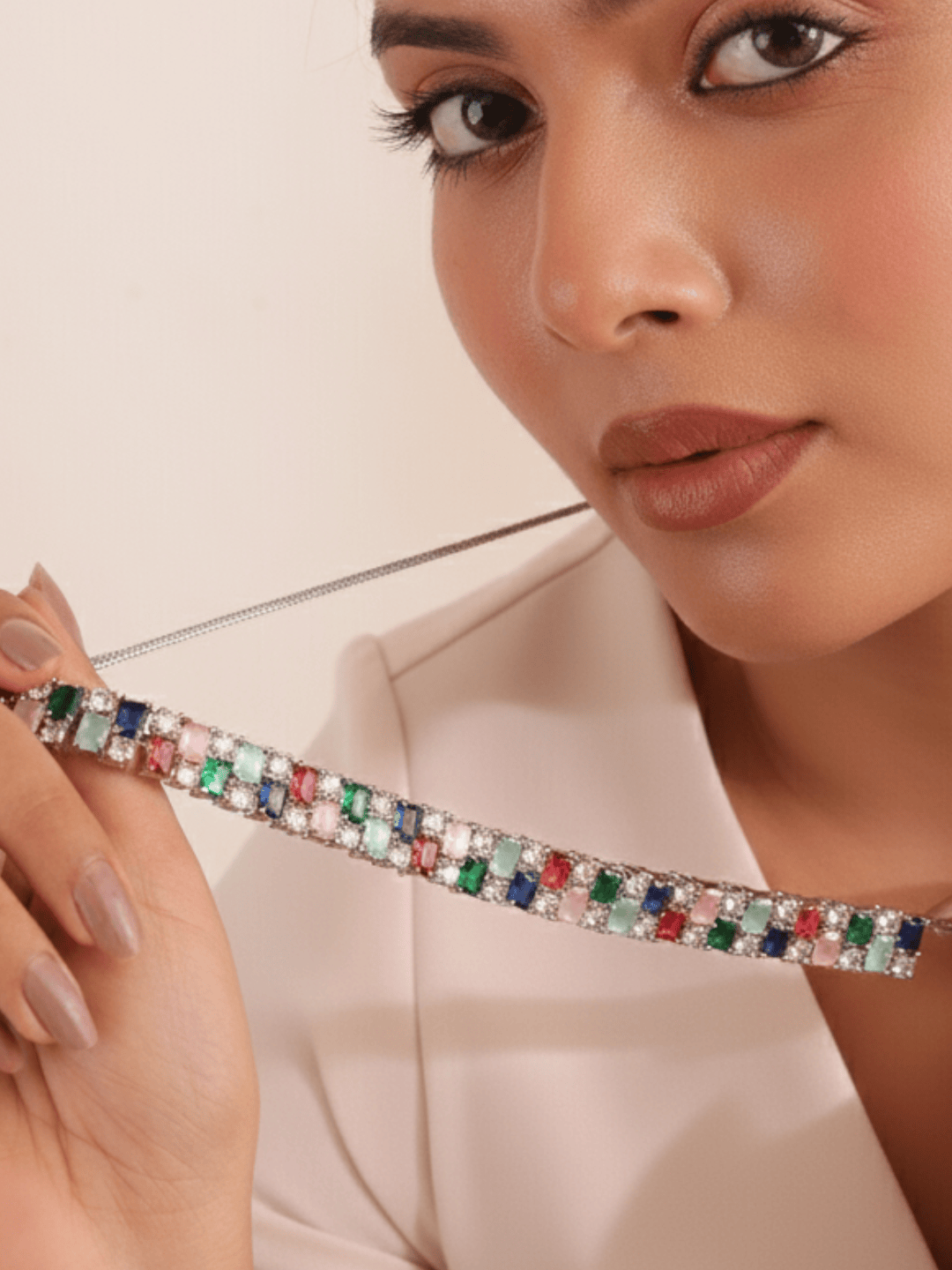 Radiant Prism AD Necklace Set