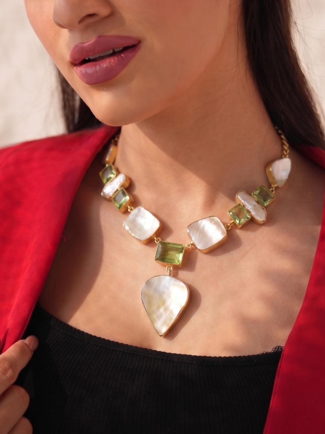 Lumora Serene Pearl-Glass Harmony Cascade Necklace