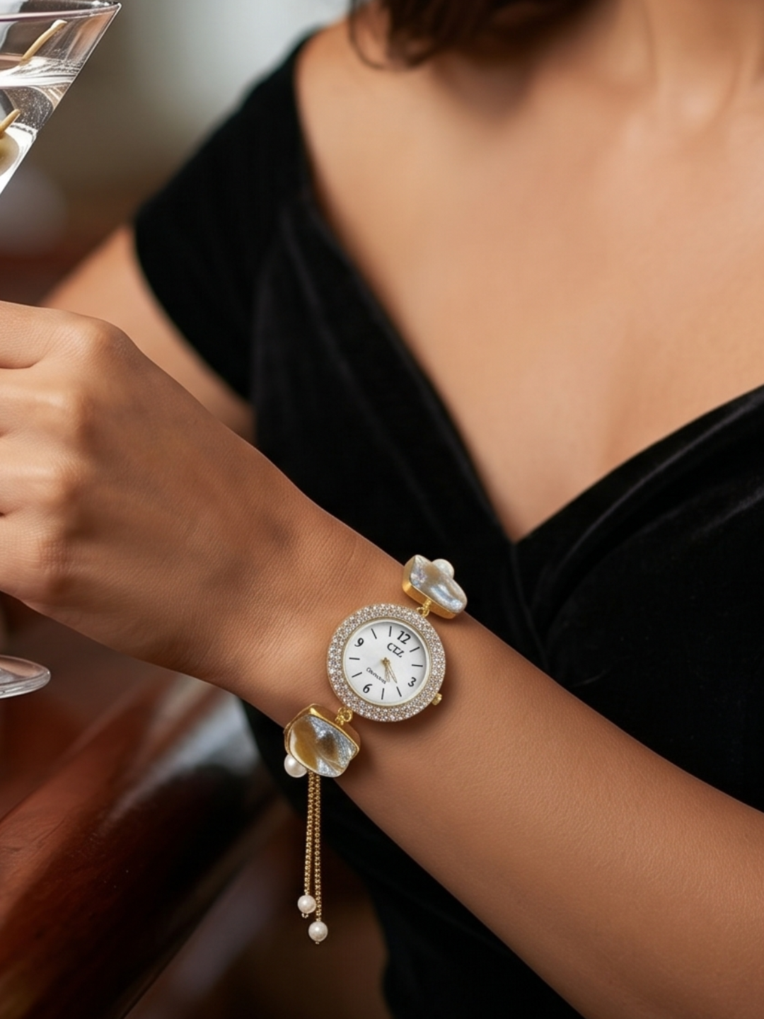 Celeste Pearl Dial Watch