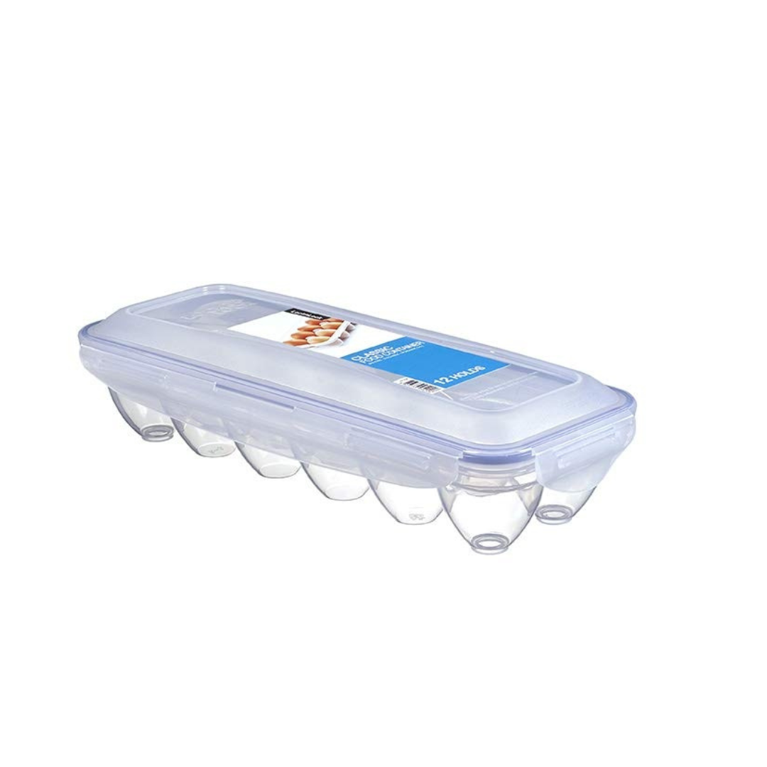 LocknLock Classic Plastic Airtight Egg Storage Container with Leak Proof Lid for 12 Eggs, 1 Piece, Transparent