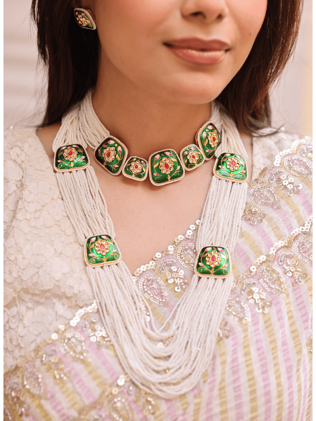 Emerald Meadow Choker & Long Necklace Set