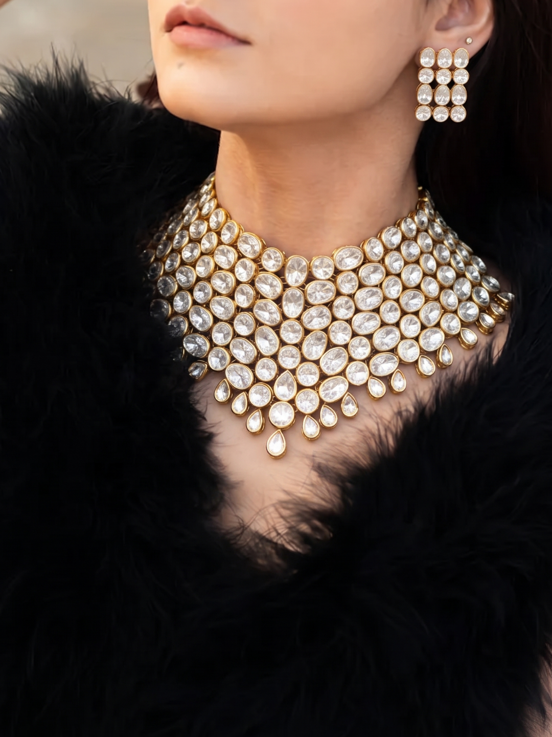 Kundan Blossom Necklace Set