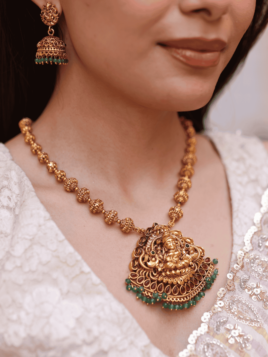Divine Lakshmi Brass Necklace Set