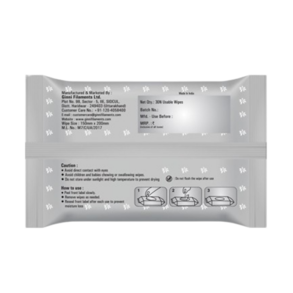 Ginni Set of 5 Rose Cleansing & Makeup Remover Wet Wipes