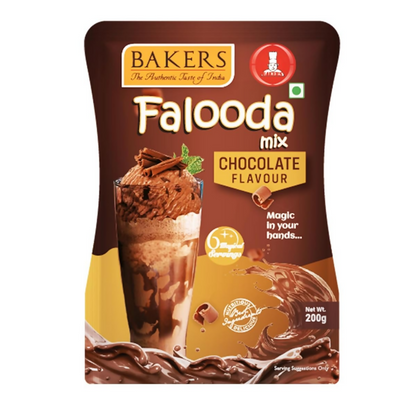 BAKERS Falooda Mix Powder - Chocolate, Vanilla And Rose Flavor