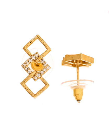 VOJ Gold Plated Geometric Shaped Ad Jewellery Set