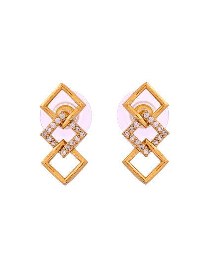 VOJ Gold Plated Geometric Shaped Ad Jewellery Set