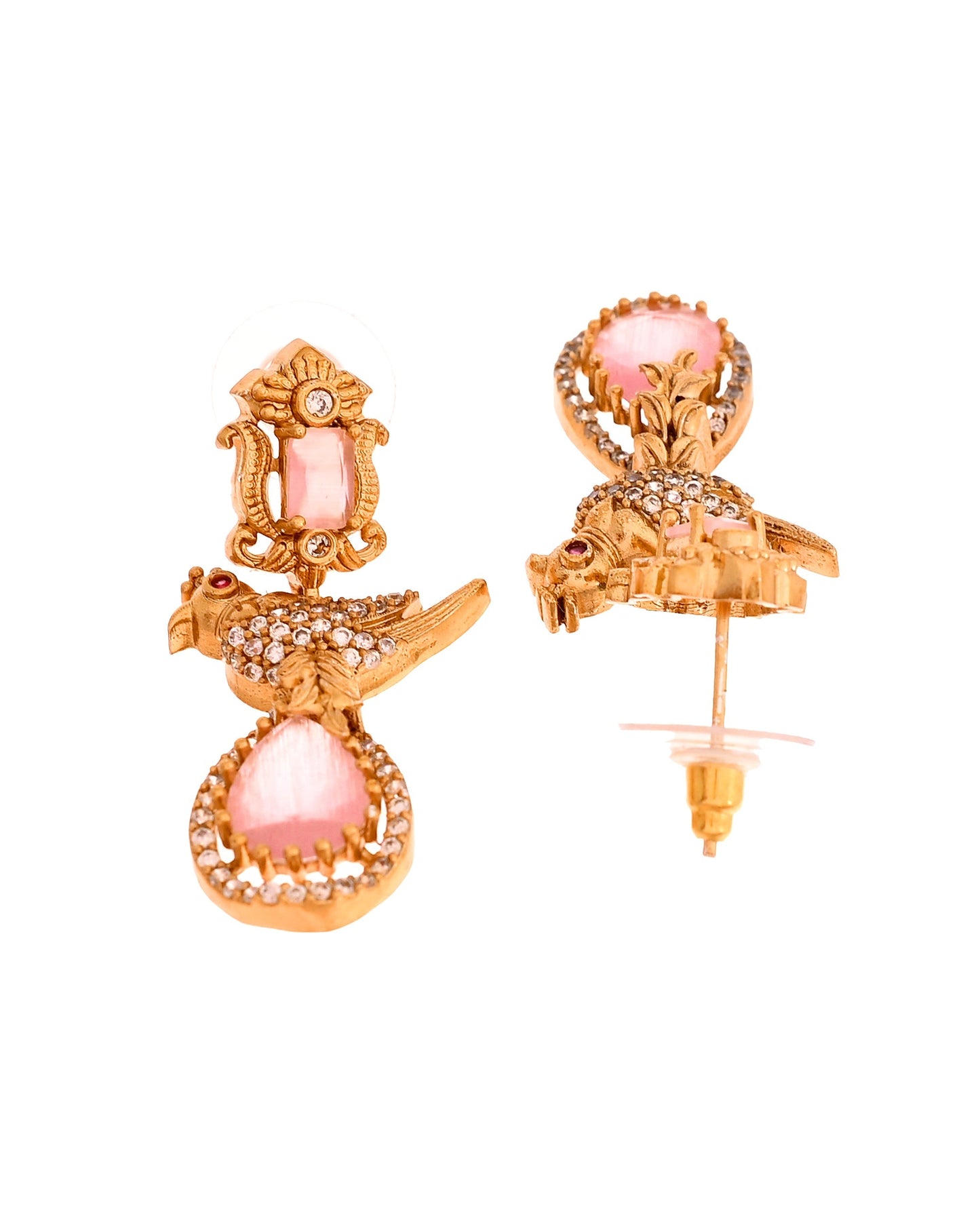 VOJ Gold Plated Bird Shaped Designer Ad Necklace Set