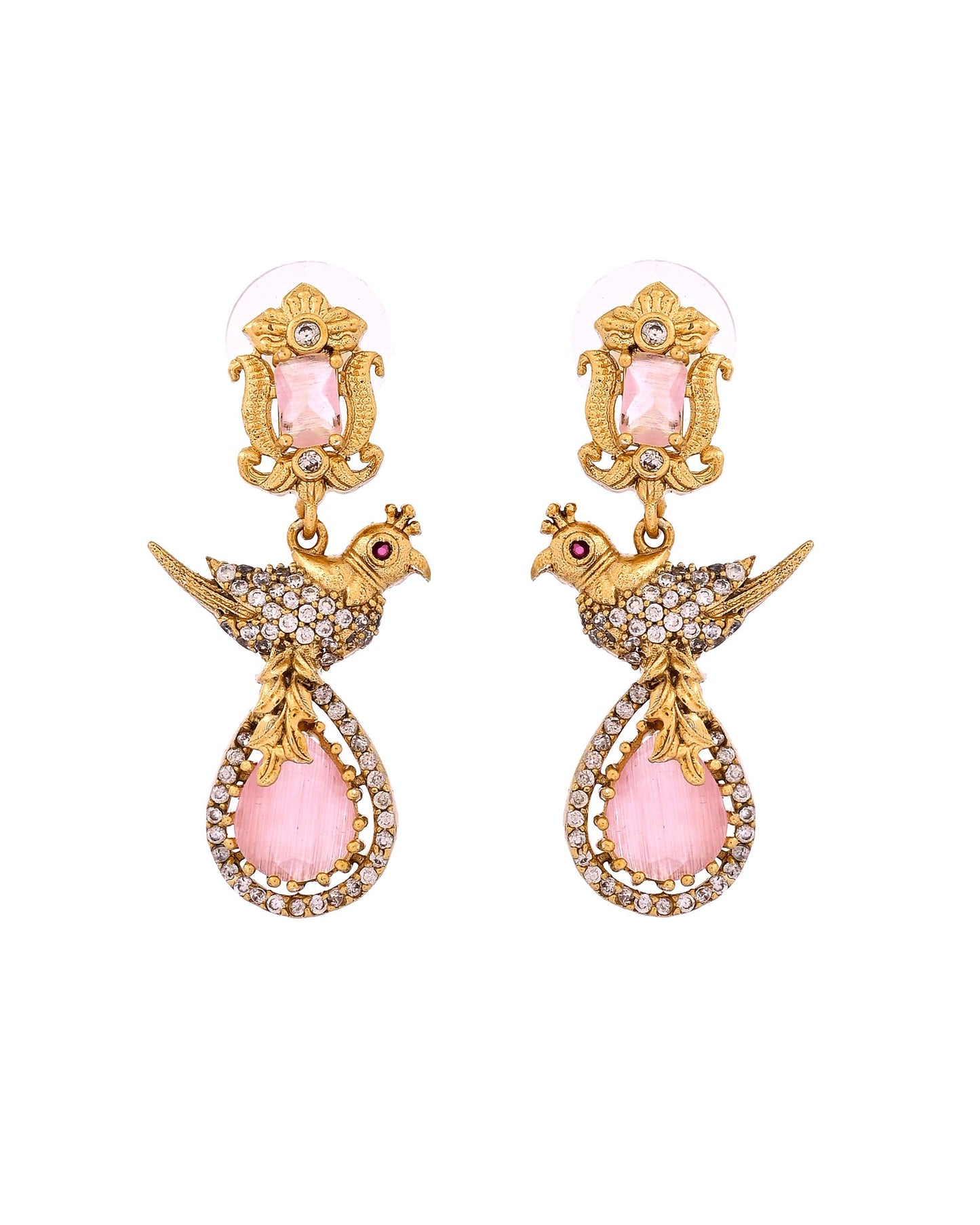 VOJ Gold Plated Bird Shaped Designer Ad Necklace Set