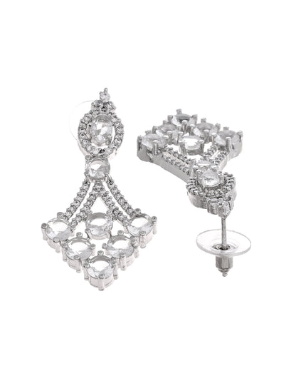 VOJ Silver Plated Ad Stone Studded Necklace Set