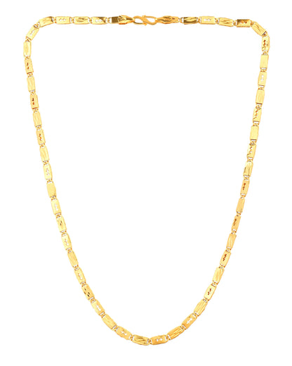 VOJ Gold Plated Arrow Design Biscuit Chain For Men