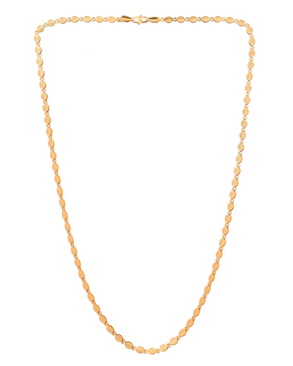 VOJ Gold Plated Oval Leaf Shaped Chain For Men