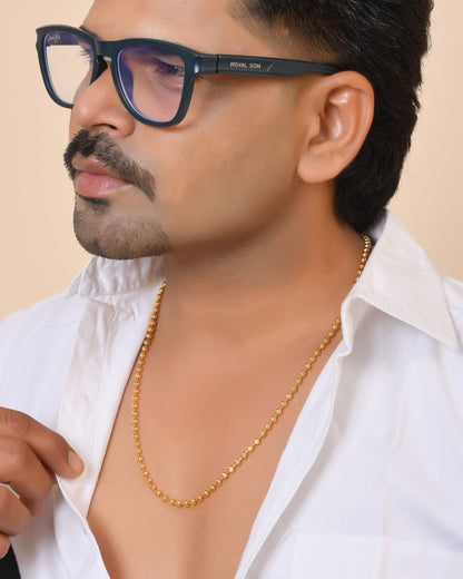 VOJ Gold Plated Designed Dotted Chain For Men