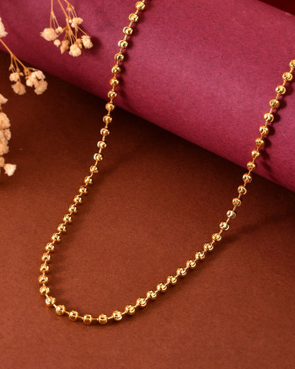 VOJ Gold Plated Designed Dotted Chain For Men