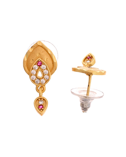 VOJ Gold Plated Teardrop Shaped Chain Set