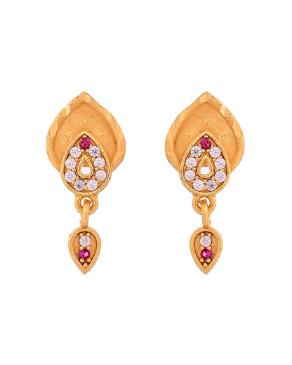 VOJ Gold Plated Teardrop Shaped Chain Set