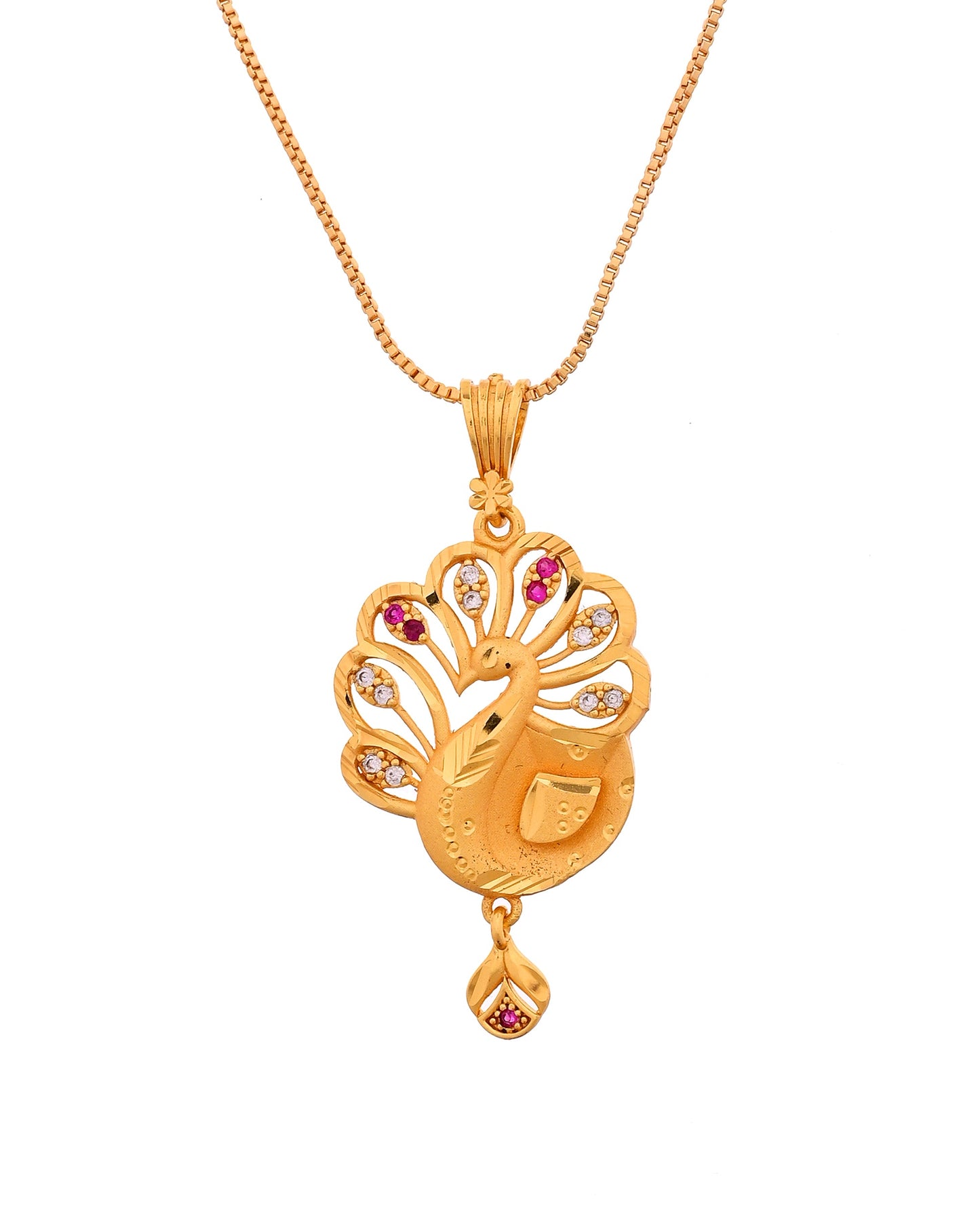VOJ Gold Plated Peacock Shaped Chain Set
