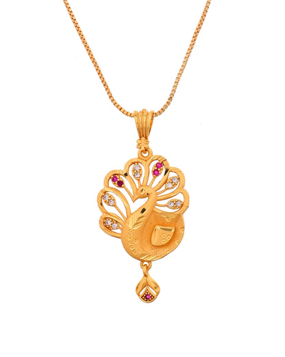 VOJ Gold Plated Peacock Shaped Chain Set