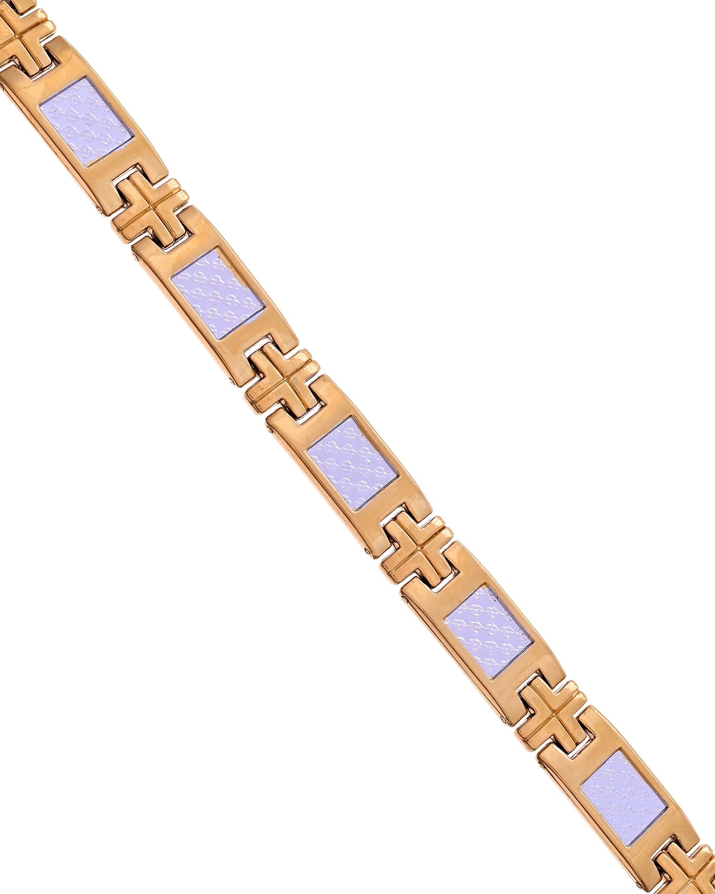 VOJ Dual Toned Square Design Men Bracelet