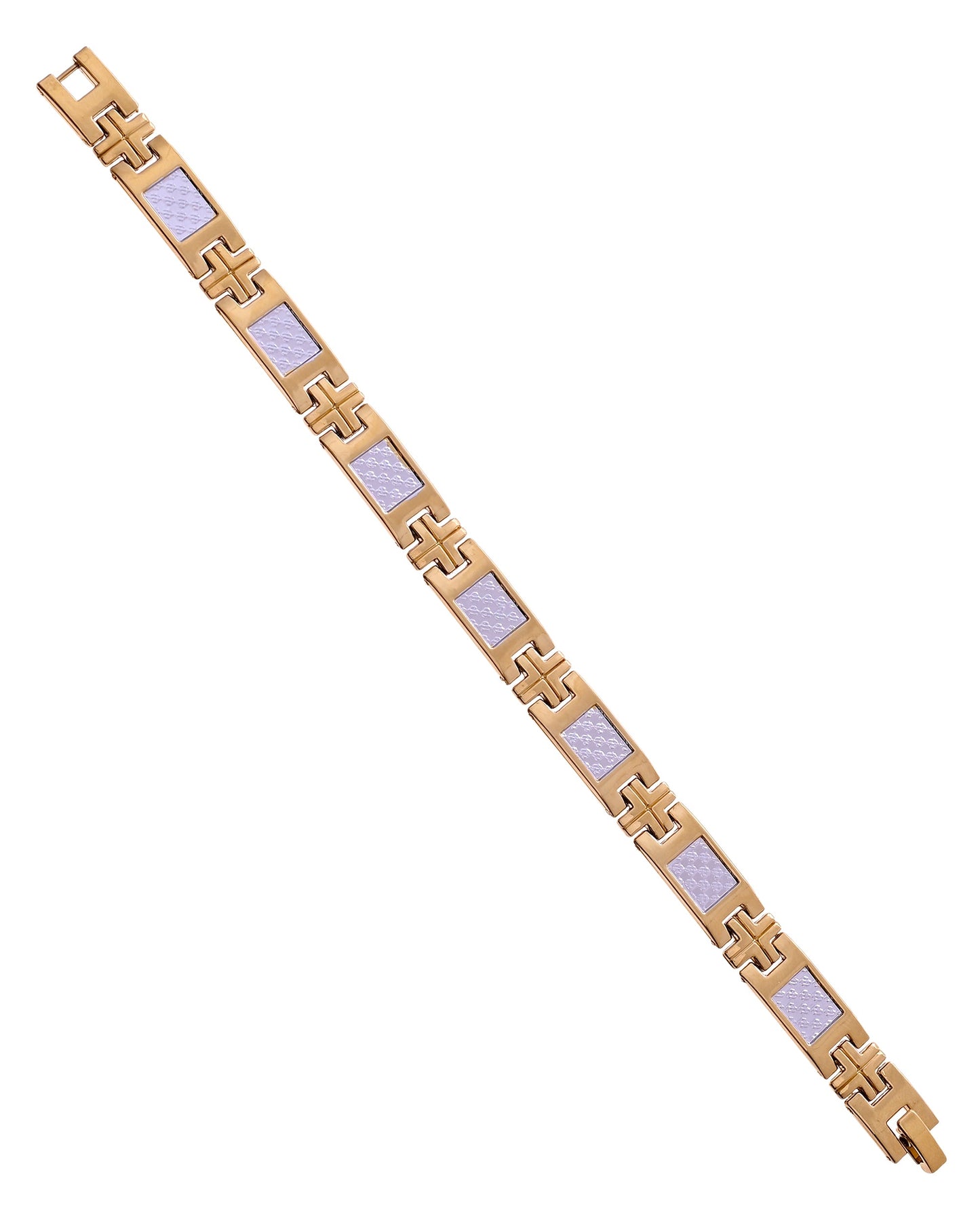 VOJ Dual Toned Square Design Men Bracelet