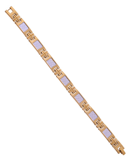 VOJ Dual Toned Square Design Men Bracelet