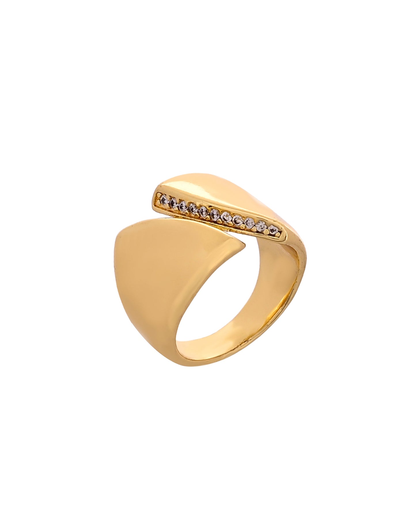 VOJ Gold Plated Adjustable Ring For Women