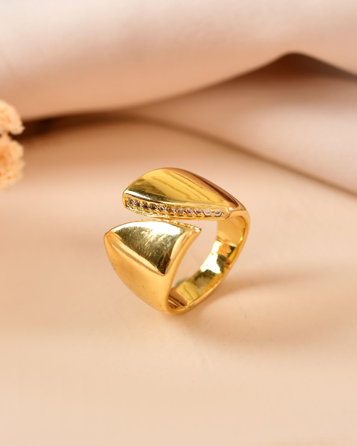 VOJ Gold Plated Adjustable Ring For Women