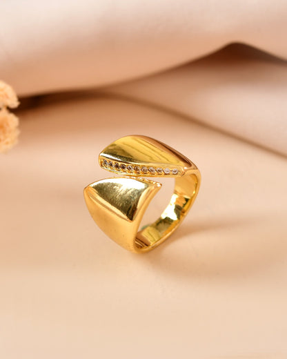 VOJ Gold Plated Adjustable Ring For Women