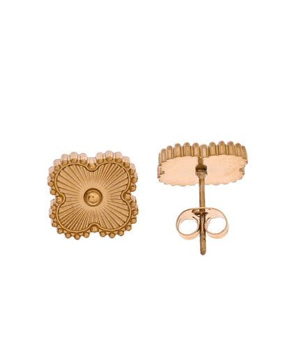 VOJ Gold Plated Floral Design Chain With Earrings And Bracelet Set