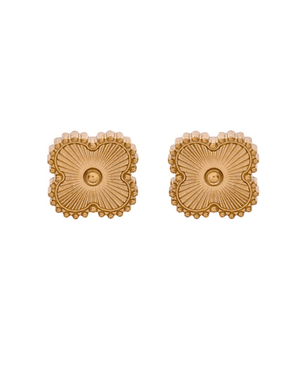 VOJ Gold Plated Floral Design Chain With Earrings And Bracelet Set