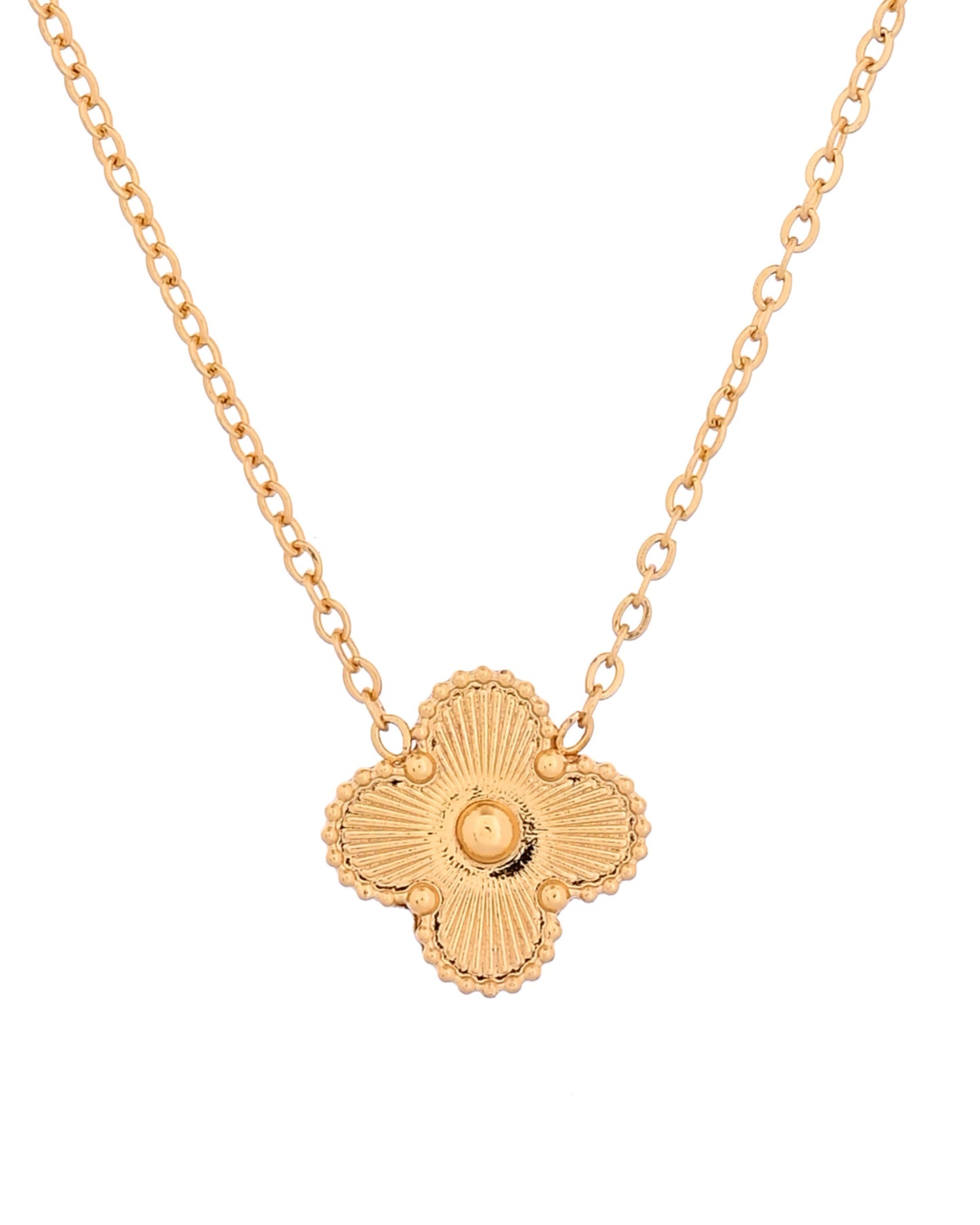 VOJ Gold Plated Floral Design Chain With Earrings And Bracelet Set
