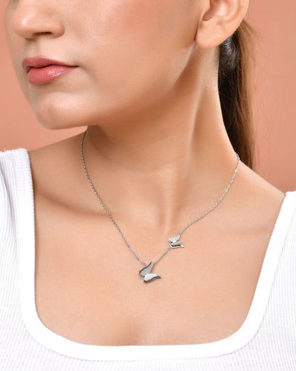 VOJ Silver Plated Butterfly Chain